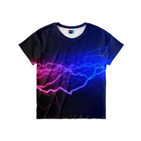 Детская футболка 3D с принтом Столкновение энергии в Кировске, 100% гипоаллергенный полиэфир | прямой крой, круглый вырез горловины, длина до линии бедер, чуть спущенное плечо, ткань немного тянется | молния | разряд | электричество | яркий