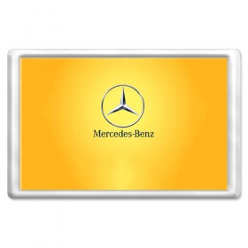 Магнит 45*70 с принтом Yellow Benz в Кировске, Пластик | Размер: 78*52 мм; Размер печати: 70*45 | car | mercedes | авто | мерседес