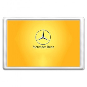 Магнит 45*70 с принтом Yellow Benz в Кировске, Пластик | Размер: 78*52 мм; Размер печати: 70*45 | Тематика изображения на принте: car | mercedes | авто | мерседес