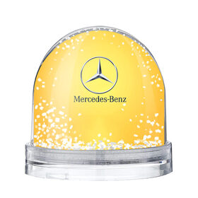 Водяной шар с принтом Yellow Benz в Кировске, Пластик | Изображение внутри шара печатается на глянцевой фотобумаге с двух сторон | car | mercedes | авто | мерседес