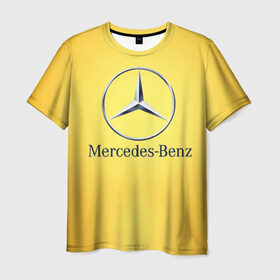 Мужская футболка 3D с принтом Yellow Benz в Кировске, 100% полиэфир | прямой крой, круглый вырез горловины, длина до линии бедер | Тематика изображения на принте: car | mercedes | авто | мерседес