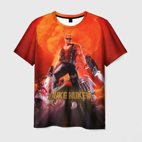 Мужская футболка 3D с принтом Duke Nukem в Кировске, 100% полиэфир | прямой крой, круглый вырез горловины, длина до линии бедер | брутальный | взрыв | дюк нюмем | мужик | огонь | радиация | ядерный