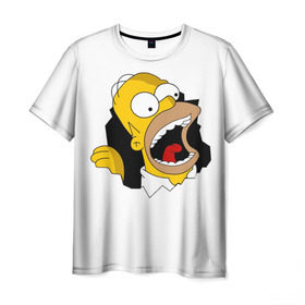 Мужская футболка 3D с принтом The Simpsons в Кировске, 100% полиэфир | прямой крой, круглый вырез горловины, длина до линии бедер | Тематика изображения на принте: гомер | крик | симпсоны | спрингфилд