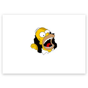 Поздравительная открытка с принтом The Simpsons в Кировске, 100% бумага | плотность бумаги 280 г/м2, матовая, на обратной стороне линовка и место для марки
 | гомер | крик | симпсоны | спрингфилд