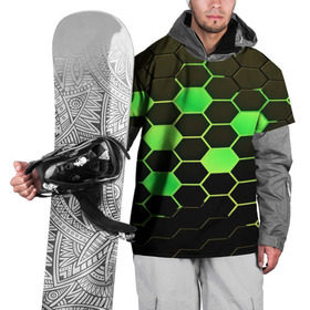 Накидка на куртку 3D с принтом Кислотные соты в Кировске, 100% полиэстер |  | technology | кислотный | паттерн | соты | яркий