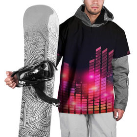 Накидка на куртку 3D с принтом Equalizer light в Кировске, 100% полиэстер |  | color | colour | glim | glow | light | lights | shine | world