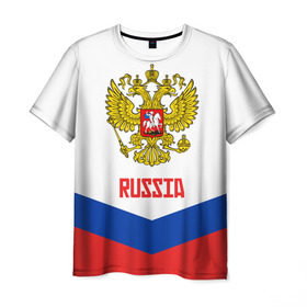 Мужская футболка 3D с принтом RUSSIA HOCKEY в Кировске, 100% полиэфир | прямой крой, круглый вырез горловины, длина до линии бедер | 2015 | 2016 | 2017 | hockey | hokey | ru | russia | russian | team | герб | россии | россия | ру | сборная | состав | хоккей | чм | чм2017