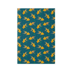 Обложка для паспорта матовая кожа с принтом Золотые рыбки в Кировске, натуральная матовая кожа | размер 19,3 х 13,7 см; прозрачные пластиковые крепления | вода | водоросли | море | подводный мир | рыба | сказка