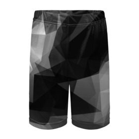 Детские спортивные шорты 3D с принтом Camo - Black & White (Чёрно-белый камуфляж) в Кировске,  100% полиэстер
 | пояс оформлен широкой мягкой резинкой, ткань тянется
 | Тематика изображения на принте: 0x000000123 | camo | камуфляж | чёрно белый