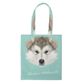 Сумка 3D повседневная с принтом Alaskan Malamute в Кировске, 100% полиэстер | Плотность: 200 г/м2; Размер: 34×35 см; Высота лямок: 30 см | alaskan malamute | dog | puppy | маламут | собака | хаски | щенок