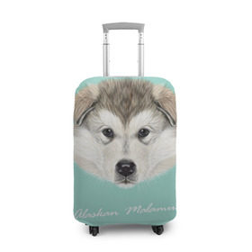 Чехол для чемодана 3D с принтом Alaskan Malamute в Кировске, 86% полиэфир, 14% спандекс | двустороннее нанесение принта, прорези для ручек и колес | alaskan malamute | dog | puppy | маламут | собака | хаски | щенок