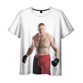 Мужская футболка 3D с принтом Брок Леснар 1 в Кировске, 100% полиэфир | прямой крой, круглый вырез горловины, длина до линии бедер | 