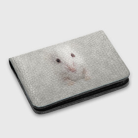 Картхолдер с принтом с принтом Крыса в Кировске, натуральная матовая кожа | размер 7,3 х 10 см; кардхолдер имеет 4 кармана для карт; | Тематика изображения на принте: животные | крыса | мордочка | мышка | мышь | природа