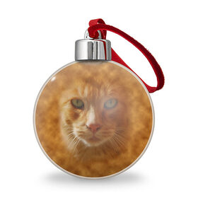 Ёлочный шар с принтом Рыжий котик в Кировске, Пластик | Диаметр: 77 мм | животные | кот | котенок | котик | кошка | мордочка | рыжий