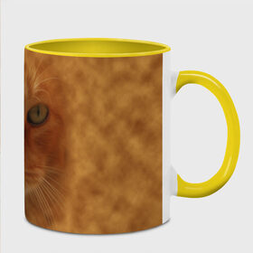 Кружка 3D с принтом Рыжий котик в Кировске, керамика | ёмкость 330 мл | Тематика изображения на принте: животные | кот | котенок | котик | кошка | мордочка | рыжий