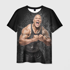 Мужская футболка 3D с принтом Скала в Кировске, 100% полиэфир | прямой крой, круглый вырез горловины, длина до линии бедер | wrestling
