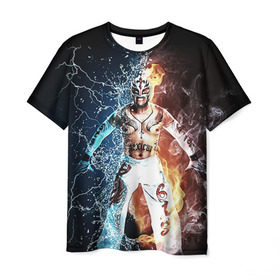 Мужская футболка 3D с принтом Рей Мистерио в Кировске, 100% полиэфир | прямой крой, круглый вырез горловины, длина до линии бедер | Тематика изображения на принте: wrestling