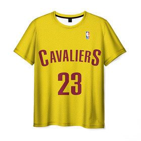Мужская футболка 3D с принтом Форма Cavaliers Cleveland жёлтая в Кировске, 100% полиэфир | прямой крой, круглый вырез горловины, длина до линии бедер | nba