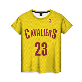 Женская футболка 3D с принтом Форма Cavaliers Cleveland жёлтая в Кировске, 100% полиэфир ( синтетическое хлопкоподобное полотно) | прямой крой, круглый вырез горловины, длина до линии бедер | nba