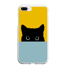 Чехол для iPhone 7Plus/8 Plus матовый с принтом Черная кошка в Кировске, Силикон | Область печати: задняя сторона чехла, без боковых панелей | cat | kitty | pussycat | киса | кот | коты | котэ | кошка | мода