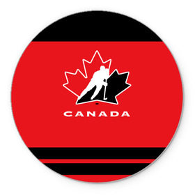 Коврик круглый с принтом TEAM CANADA в Кировске, резина и полиэстер | круглая форма, изображение наносится на всю лицевую часть | 2017 | canada | hochey | team | teamcanada | канада | мира | россия | хоккей | чемпионат | чм2017
