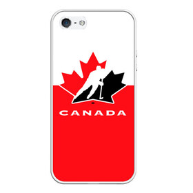 Чехол для iPhone 5/5S матовый с принтом TEAM CANADA в Кировске, Силикон | Область печати: задняя сторона чехла, без боковых панелей | 2017 | canada | hochey | team | teamcanada | канада | мира | россия | хоккей | чемпионат | чм2017