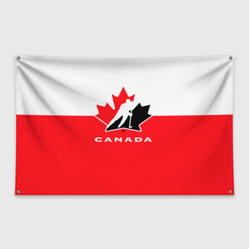 Флаг-баннер с принтом TEAM CANADA в Кировске, 100% полиэстер | размер 67 х 109 см, плотность ткани — 95 г/м2; по краям флага есть четыре люверса для крепления | 2017 | canada | hochey | team | teamcanada | канада | мира | россия | хоккей | чемпионат | чм2017