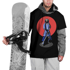 Накидка на куртку 3D с принтом Самурай, японское солнце в Кировске, 100% полиэстер |  | азия | воин | катана | меч | сегун | сэнсэй | харакири | честь | японец | япония
