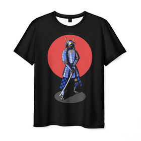 Мужская футболка 3D с принтом Самурай, японское солнце в Кировске, 100% полиэфир | прямой крой, круглый вырез горловины, длина до линии бедер | Тематика изображения на принте: азия | воин | катана | меч | сегун | сэнсэй | харакири | честь | японец | япония