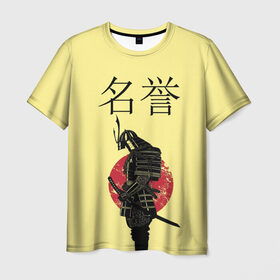 Мужская футболка 3D с принтом Японский самурай (честь) в Кировске, 100% полиэфир | прямой крой, круглый вырез горловины, длина до линии бедер | meiyo | самурай | япония