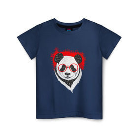 Детская футболка хлопок с принтом Умная панда в Кировске, 100% хлопок | круглый вырез горловины, полуприлегающий силуэт, длина до линии бедер | абстрактная | каракули | милая | очкарик | очки | панда | ручная графика | умный