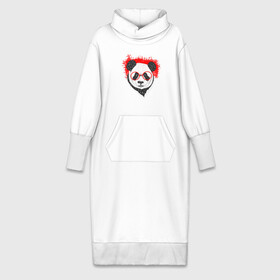 Платье удлиненное хлопок с принтом Умная панда в Кировске,  |  | абстрактная | каракули | милая | очкарик | очки | панда | ручная графика | умный