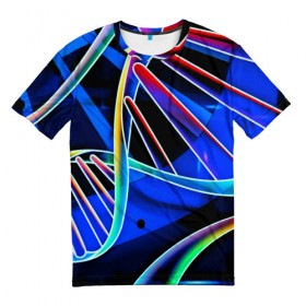 Мужская футболка 3D с принтом Volumetric в Кировске, 100% полиэфир | прямой крой, круглый вырез горловины, длина до линии бедер | 3d | volumetric | абстракции | другие | прикольные | фигуры | цветные | яркие
