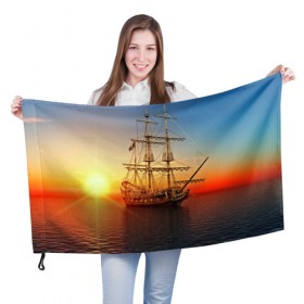 Флаг 3D с принтом Фрегат в Кировске, 100% полиэстер | плотность ткани — 95 г/м2, размер — 67 х 109 см. Принт наносится с одной стороны | 3d | blue | брызги | вмф | вода | военный | волны | исторический | капли | корабль | лето | море | моряк | океан | природа | фрегат | шторм