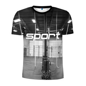 Мужская футболка 3D спортивная с принтом Спортзал в Кировске, 100% полиэстер с улучшенными характеристиками | приталенный силуэт, круглая горловина, широкие плечи, сужается к линии бедра | crossfit | атлетика | зал | качалка | кроссфит | тренажер | тяжелая | фитнес