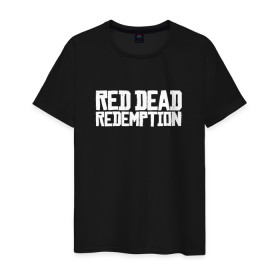 Мужская футболка хлопок с принтом RDR в Кировске, 100% хлопок | прямой крой, круглый вырез горловины, длина до линии бедер, слегка спущенное плечо. | Тематика изображения на принте: rdr | rdr2 | red dead redemption