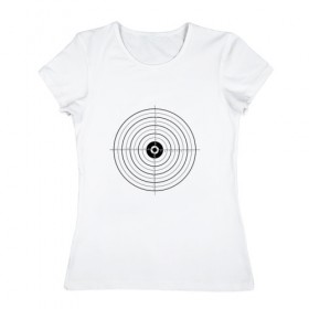 Женская футболка хлопок с принтом Мишень, цель в Кировске, 100% хлопок | прямой крой, круглый вырез горловины, длина до линии бедер, слегка спущенное плечо | 