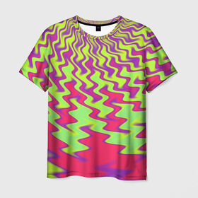 Мужская футболка 3D с принтом Абстрактные завихрения в Кировске, 100% полиэфир | прямой крой, круглый вырез горловины, длина до линии бедер | кислотный | психоделика | яркий