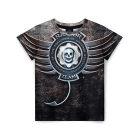 Детская футболка 3D с принтом Gears of War в Кировске, 100% гипоаллергенный полиэфир | прямой крой, круглый вырез горловины, длина до линии бедер, чуть спущенное плечо, ткань немного тянется | америка | череп