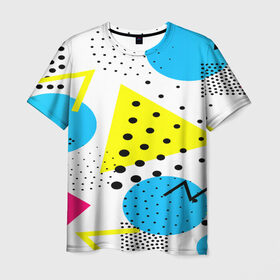 Мужская футболка 3D с принтом Стильная геометрия в Кировске, 100% полиэфир | прямой крой, круглый вырез горловины, длина до линии бедер | 3d | geometry | pop art | triangle | абстракция | другие | поп арт | яркие