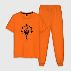 Мужская пижама хлопок с принтом Darkest Dungeon в Кировске, 100% хлопок | брюки и футболка прямого кроя, без карманов, на брюках мягкая резинка на поясе и по низу штанин
 | 