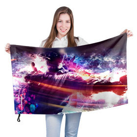 Флаг 3D с принтом Cyberpank 2077 в Кировске, 100% полиэстер | плотность ткани — 95 г/м2, размер — 67 х 109 см. Принт наносится с одной стороны | 2077 | cyberpank | киберпанк