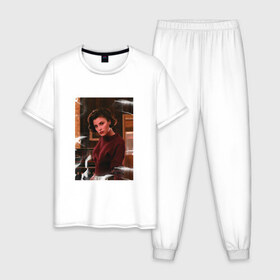 Мужская пижама хлопок с принтом Twin Peaks в Кировске, 100% хлопок | брюки и футболка прямого кроя, без карманов, на брюках мягкая резинка на поясе и по низу штанин
 | twin peaks | дэвид линч | лес | лора палмер | сова | твин пикс | туман