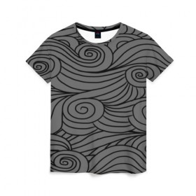 Женская футболка 3D с принтом Gray pattern в Кировске, 100% полиэфир ( синтетическое хлопкоподобное полотно) | прямой крой, круглый вырез горловины, длина до линии бедер | 