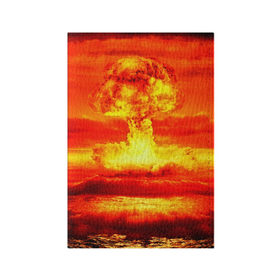 Обложка для паспорта матовая кожа с принтом Ядерный взрыв в Кировске, натуральная матовая кожа | размер 19,3 х 13,7 см; прозрачные пластиковые крепления | взрыв | гриб | огонь