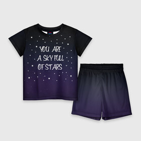 Детский костюм с шортами 3D с принтом Sky в Кировске,  |  | chris martin | coldplay | night | sky | stars | звезды | колдплей | крис мартин | небо