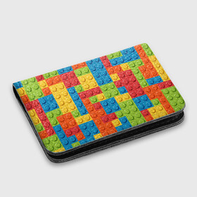 Картхолдер с принтом с принтом Лего в Кировске, натуральная матовая кожа | размер 7,3 х 10 см; кардхолдер имеет 4 кармана для карт; | Тематика изображения на принте: lego | tetris | детальки | лего | разноцветные
