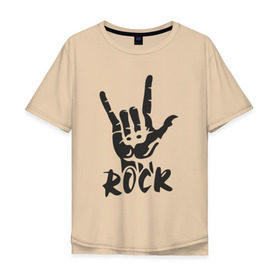 Мужская футболка хлопок Oversize с принтом Черная рок коза в Кировске, 100% хлопок | свободный крой, круглый ворот, “спинка” длиннее передней части | rock пальцы надпись | барабанная установка | гитара | группа | коза стиль жанр | концерт | мертвец | металл | музыка | надпись хой | огонь | панк | песня | попса | рок | рок н рол | скелет | хард