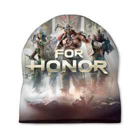 Шапка 3D с принтом For honor 4 в Кировске, 100% полиэстер | универсальный размер, печать по всей поверхности изделия | for honor | honor | samurai | templar | viking | vikings | викинг | крестоносец | самурай | тамплиер