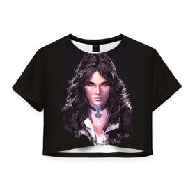 Женская футболка 3D укороченная с принтом Йенифер 1 в Кировске, 100% полиэстер | круглая горловина, длина футболки до линии талии, рукава с отворотами | gwent | witcher | ведьмак | гвинт | геральт | йеннифер